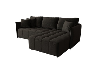 Narożnik z funkcją spania Onil prawy, ze schowkiem na pościel, wygodny i nowoczesny