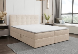 Łóżko podwójne do pokoju Kida, z pojemnikiem na pościel