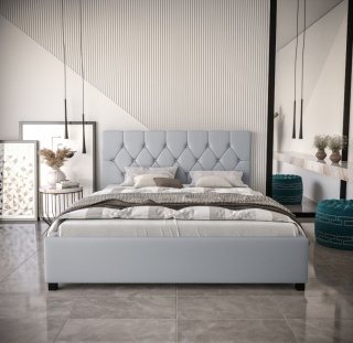 Łóżko podwójne Swift, do sypialni z pojemnikiem na pościel