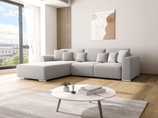 Narożnik rozkładany do salonu Gusto L, z pojemnikiem na pościel, kształt L