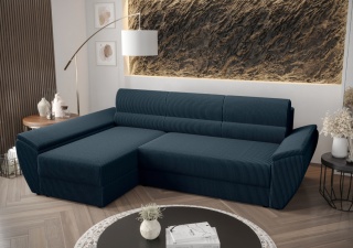 Narożnik z funkcją spania Rebi L3, z pojemnikiem na pościel,