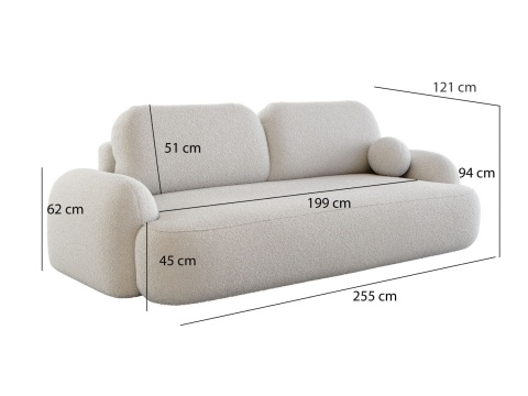 Sofa MOLLY -  Wymiary