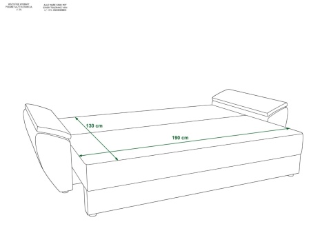 Sofa REBI BIS - wymiary