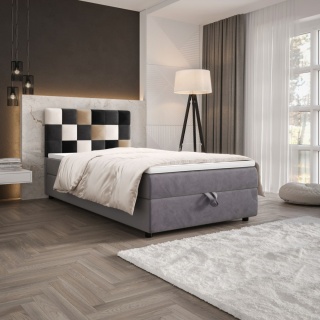 Łóżko pojedyncze do sypialni Lemon, z schowkiem na pościel