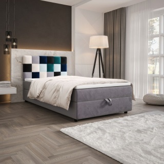 Łóżko pojedyncze do sypialni Lemon, z schowkiem na pościel