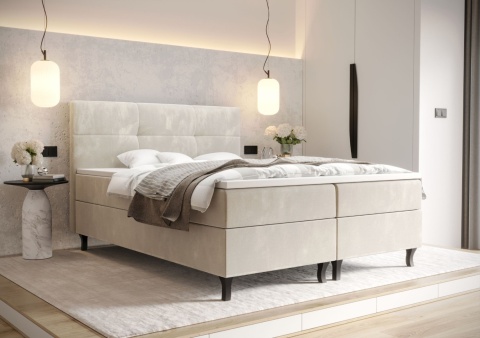 Łóżko podwójne do sypialni Limba z miejscem na pościel