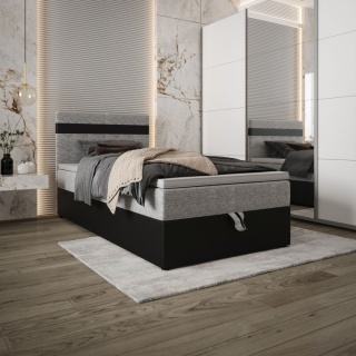 Małe łóżko pojedyncze do pokoju z pojemnikiem Modena, tapicerowane