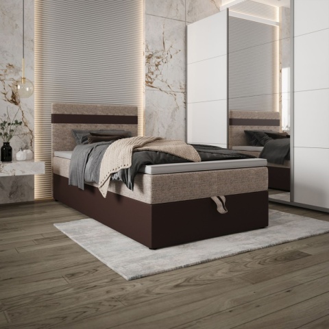 Małe łóżko pojedyncze do pokoju z pojemnikiem Modena, tapicerowane