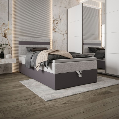 Małe łóżko pojedyncze do pokoju z pojemnikiem Modena, tapicerowane