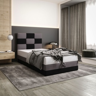 Łóżko pojedyncze Mona, do pokoju, tapicerowane, z pojemnikiem