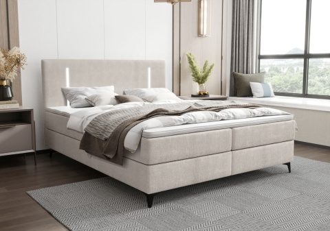 Łóżko podwójne do sypialni Ono z pojemnikiem na pościel, tapicerowane