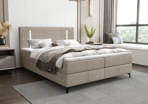 Łóżko podwójne do sypialni Ono z pojemnikiem na pościel, tapicerowane