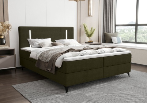 Łóżko podwójne do sypialni Ono z pojemnikiem na pościel, tapicerowane