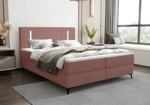 Łóżko podwójne do sypialni Ono z pojemnikiem na pościel, tapicerowane