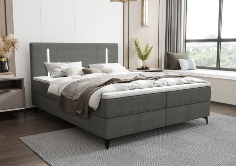 Łóżko podwójne do sypialni Ono z pojemnikiem na pościel, tapicerowane