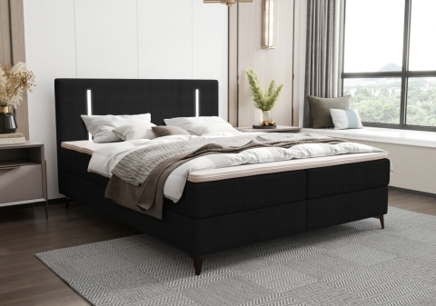 Łóżko podwójne do sypialni Ono z pojemnikiem na pościel, tapicerowane