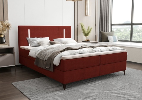 Łóżko podwójne do sypialni Ono z pojemnikiem na pościel, tapicerowane