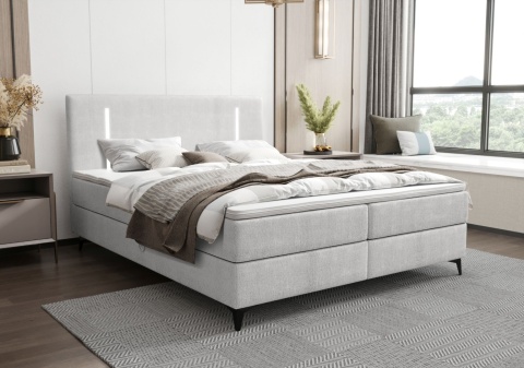 Łóżko podwójne do sypialni Ono z pojemnikiem na pościel, tapicerowane