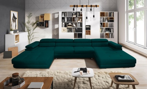 Narożnik z funkcją spania Anton U Mini, z pojemnikiem na pościel