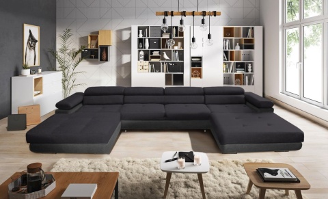 Narożnik z funkcją spania Anton U Mini, z pojemnikiem na pościel