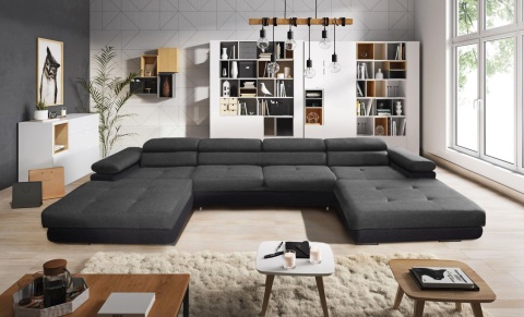 Narożnik z funkcją spania Anton U Mini, z pojemnikiem na pościel