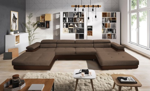 Narożnik z funkcją spania Anton U Mini, z pojemnikiem na pościel