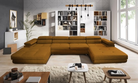 Narożnik z funkcją spania Anton U Mini, z pojemnikiem na pościel