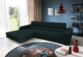 Narożnik do salonu rozkładany Anton Mini L, z pojemnikiem na pościel