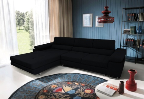 Narożnik do salonu rozkładany Anton Mini L, z pojemnikiem na pościel