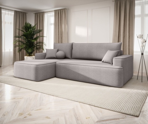 Sofa z funkcją spania Figo lewy, ze schowkiem na pościel