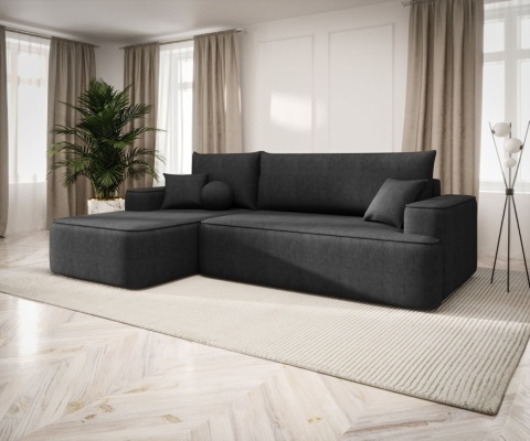 Sofa z funkcją spania Figo lewy, ze schowkiem na pościel