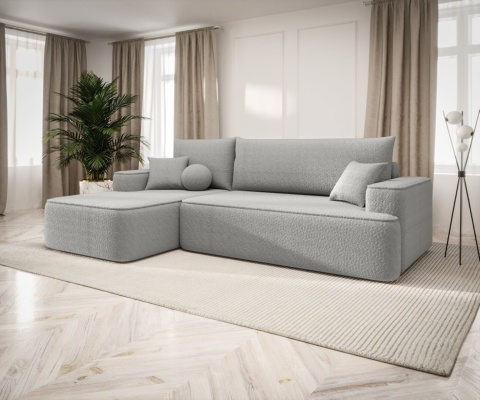 Sofa z funkcją spania Figo lewy, ze schowkiem na pościel