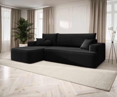 Sofa z funkcją spania Figo lewy, ze schowkiem na pościel