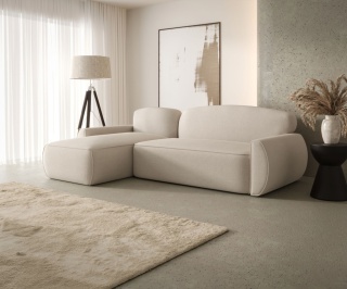 Narożnik z pojemnikiem Lucas lewy i funkcją spania, elegancki