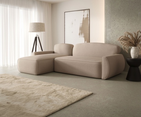 Narożnik z pojemnikiem Lucas lewy i funkcją spania, elegancki