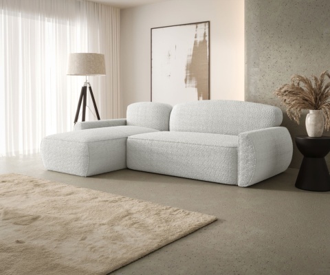 Narożnik z pojemnikiem Lucas lewy i funkcją spania, elegancki