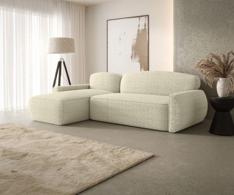 Narożnik z pojemnikiem Lucas lewy i funkcją spania, elegancki