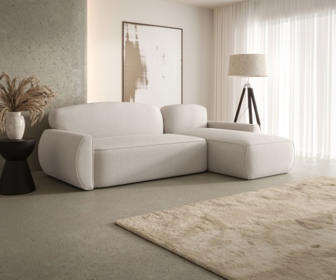 Narożnik ze schowkiem na pościel Lucas prawy i funkcją spania, nowoczesny i wygodny