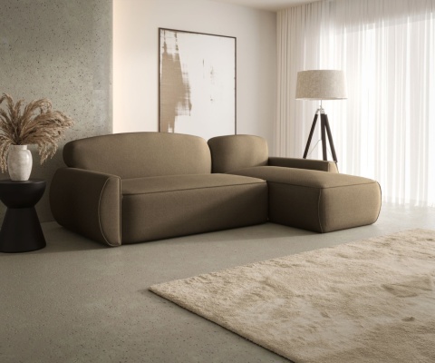 Narożnik ze schowkiem na pościel Lucas prawy i funkcją spania, nowoczesny i wygodny