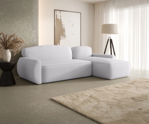 Narożnik ze schowkiem na pościel Lucas prawy i funkcją spania, nowoczesny i wygodny