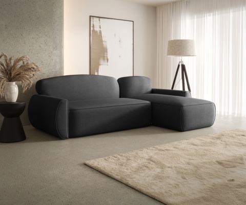 Narożnik ze schowkiem na pościel Lucas prawy i funkcją spania, nowoczesny i wygodny