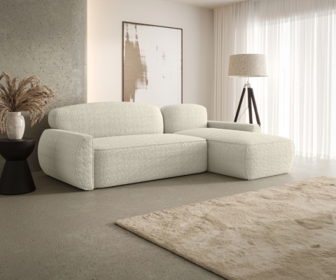 Narożnik ze schowkiem na pościel Lucas prawy i funkcją spania, nowoczesny i wygodny