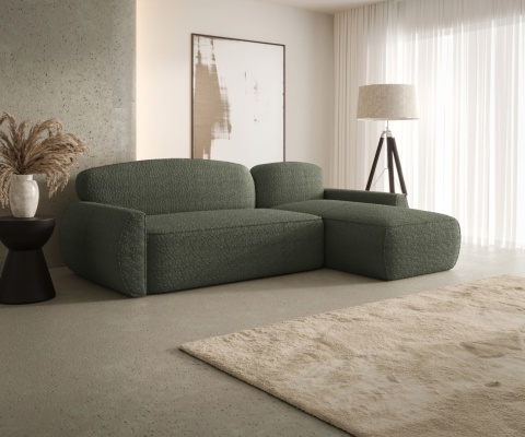 Narożnik ze schowkiem na pościel Lucas prawy i funkcją spania, nowoczesny i wygodny