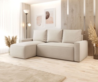 Sofa praktyczna z funkcją spania Savio L, z pojemnikiem na pościel