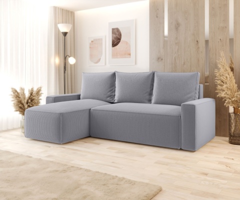 Sofa praktyczna z funkcją spania Savio L, z pojemnikiem na pościel