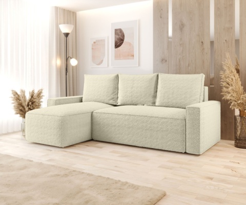 Sofa praktyczna z funkcją spania Savio L, z pojemnikiem na pościel