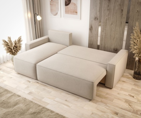 Sofa praktyczna z funkcją spania Savio L, z pojemnikiem na pościel