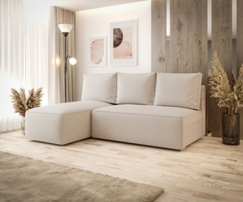 Sofa kompaktowa z funkcją spania Savio Mini L, ze schowkiem na pościel