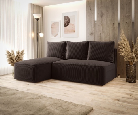 Sofa kompaktowa z funkcją spania Savio Mini L, ze schowkiem na pościel