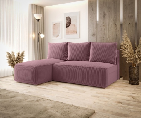 Sofa kompaktowa z funkcją spania Savio Mini L, ze schowkiem na pościel